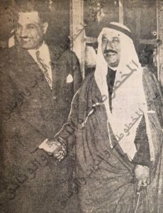 الرئيس جمال عبدالناصر يستقبل الشيخ عبدالله المبارك