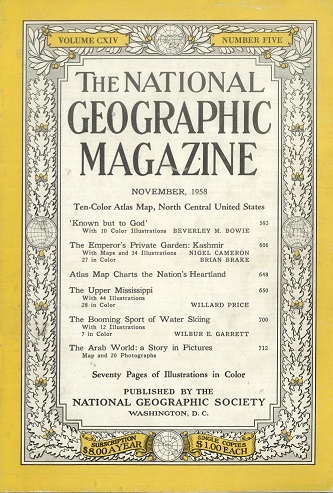 مجلة ناشيونال جيوغرافيك - العدد 5 نوفمبر 1958 - ملف العالم العربي ، مقتنيات مركز المخطوطات والتراث والوثائق 