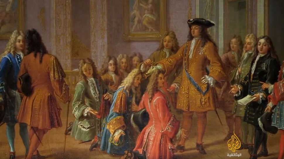 لويس الرابع عشر في بلاطه 