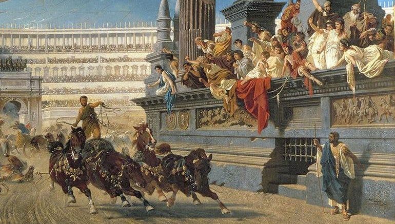 سباق الخيول في حلبة رومانية 