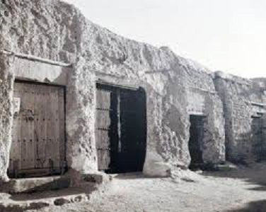 البيوت الطينية في جزيرة فيلكة الكويتية في الماضي