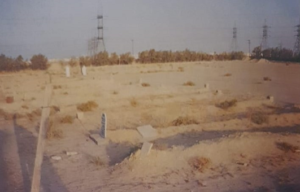 منظر عام لقبور جماعية لرجال المقاومة الكويتية أبان الأحتلال العراقي في مقبرة الرقة