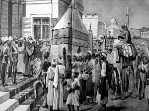 الخديوي يستعقبل محمل الكسوة الشريفة 