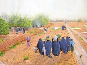 شجرة السدرة في الكويت بريشة الفنان أيو حسين - يرحمه الله 