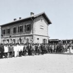 افتتاح محطة سكة حديد الحجاز في درعا عام 1908 " محسنة بالذكاء الاصطناعي"